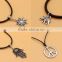 IN STOCK Vintage Silver Black Real Leather Cord Charm Simple Choker Necklace                        
                                                Quality Choice