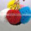 <<< Creative Cute Rabbit Fur Ball Charm Chain Colorful Unisex Fashion Key Ring or Bag Soft Toy Gift Key Chains/