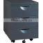 Hot selling rustproof office storage modern 3 drawers metal mobile pedestal