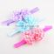 New Hot Sale!! chiffon rose bud head band Children's lace headbands 16 color spot in stock now