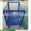5 Inch Noiceless Wheel Movable Mesh Side Platform Truck Roll Cage Storage Platform Cart