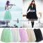 Fashion Women Bohemian Mesh Ball Gown Skirt A-Line Pleated Midi Swing Skirt