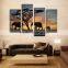 Elephants sunset wholesale canvas art print for decor painting