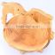 Animal Dolphin Spiral Cut Carved Bamboo Wood Carved Folding Fruit Serving Food Soft Bread Basket