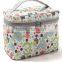 Tote flower imprint cosmetic bag
