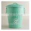 household metal stronger galvanized rubbish bin with lid