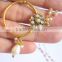 HOOP NATH press NOSE RING GOLD PLATED POLKI PEARL