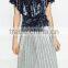 Runwaylover EY2382B Sexy Deep V-Neck 2017 Ladies Falbala Crop Tops