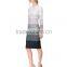 Silm fit gradient stripes tone dress with zip fastening on the back