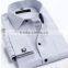 Cotton yarn dyed shirt grey fabric latest shirt designs for men solid color work blank t-shirt