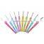 Brand New 10 Pcs Sizes 2.0mm-6.0mm New Colorful TPR Soft Handle Aluminum Crochet Hooks Knitting Needles Set Hot Sale