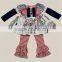 high quality printed double ruffle cotton remake child clothes