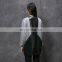 wool coat with leather patchwork design for women