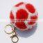 Pretty fashion two tone genuine rabbit fur pom pom keychain bag charm
