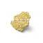 Custom golden plating light round metal pin badges for sale