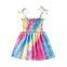 2020 Summer Girls' Tie-Dye Colorful Dress Baby Wear