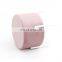 Customized modern pink velvet unfoldable stool ottoman with white metal frame legs for living room