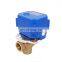 3 way brass electronic mixing mini actuator valve DC5V DC12V 24C DN15 DN20 3-way water valve L-flow and T-flow