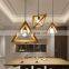 Triangle Wooden Frame Chandelier Lighting wood hanging lamp for home decor