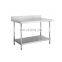 201 304 Stainless Steel Work Bench with under Shelf Splash Back