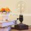 Loft Vintage E27 Holder Edison Bulb Table Lamp, Wood Base Light, Dimmer Switch Control Desk Lamps