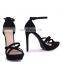 Black suede platform with knot front straps & sandal back high heels Sandals shoe(sandalias mujer)