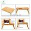 Laptop Desk Table Adjustable 100% Bamboo Foldable Breakfast Serving Bed Tray w' Tilting Top Drawer