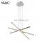 HUAYI New Design Modern Style Home Living Room Decoration Iron Aluminum Chrome LED Ceiling Light