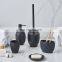 Black Ceramics Bathroom Decor Accessory Completes with Soap Dispenser Tumbler Soap dish Toothbrush Holder Toilet brush Bathroom