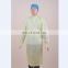 Disposable non woven isolation gown PP PP+PE SMS Green white blue yellow isolation gown