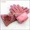 ladies fashion pink woolen hand gloves manufactory