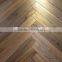 wire brushed Chinese oak herringbone parquet flooring
