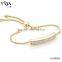 Hot sale 2014 fashion gold filed druzy stone pendant silk ribbon bracelet