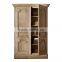 Vintage french style natural wood color 2 door wardrobe closets