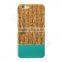 Plaid Real Wooden Cellphone case and Eco-leather Back Cover Case phone Cover For Apple iPhone 6s