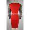 Long Sleeve Lace Sleeve Dress Pencil Red Women Sexy Night Clubwear Party Dress