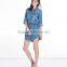 2015 Latest Fashion 100% Cotton Leisure Short Denim Maxi Dress