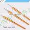 ANY Nail Art Beauty Care 3PCS Golden Wooden Handle Nylon Nail Brush Set