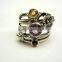 Amethyst & Garnet 925 Sterling Silver Handmade Ring, Gemstone Silver Jewelry, Designer Oxidized Silver Handmade Ring