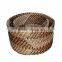brown and natural colour with fabric line Seagrass basket
