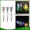 Colorful Stainless Steel Mosaic Glass LED Solar Light Garden Stake Yard Lawn Lamp