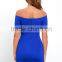 2016 New fashion dress women off-the-shoulder bodycon dress with short sleeves