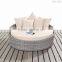 Modern poly rattan wicker patio round sunbed outdoor furniture