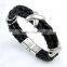 Leather Black Mens Bracelet Bangle