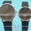Simple lover watch Gift Cheap Black dial Leather strap for lover couple watch