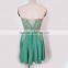 Exquisite green chiffon big size women A-line dress evening dresses long best lladies party wear gown