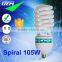 100% Tri-color 8000Hours 5U Spiral Lotus 105W 6400K CFL Bulb