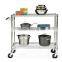 3 tiers Steel trolley wire shelving chrome
