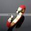 2016 Summer latest luxury snake jewelry high polishing gold stainless steel leather cuff bangle