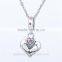 S160A Pink Heart Ston Solid 925 Sterling Silver Baby Foot on baby foot on Heart charm Pendant